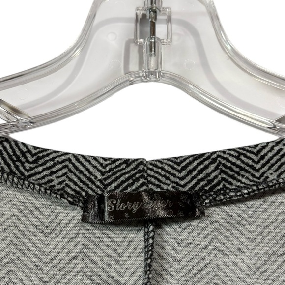 Story Tellers, Plus Size Open-Knit Ruffled Jersey Midi Dress, 1X, Gray, Black - Picture 6 of 8